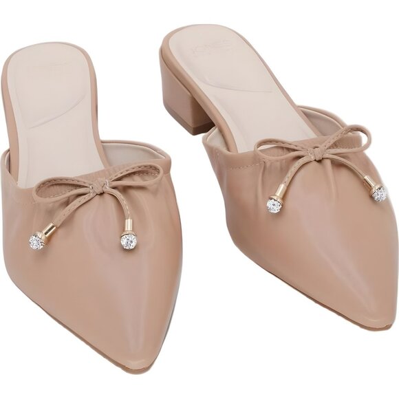 Jones New York Karise Bow Mule Slide Natural Pointed Toe Women's US 11M - Picture 1 of 6